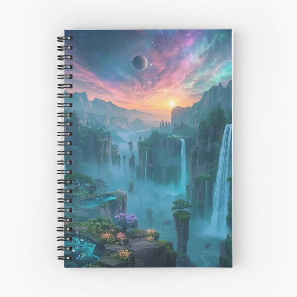 Item preview, Nebula Waterfall Kingdom Alien Fantasy Landscape designed and sold by Luminous Wilds.