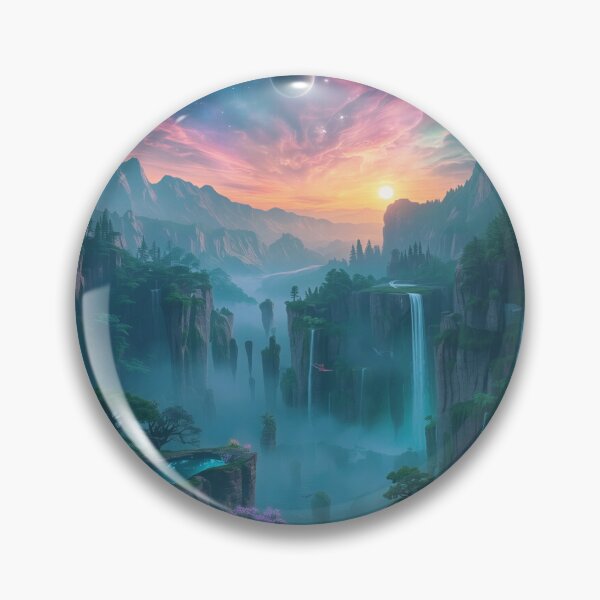 Item preview, Nebula Waterfall Kingdom Alien Fantasy Landscape designed and sold by Luminous Wilds.