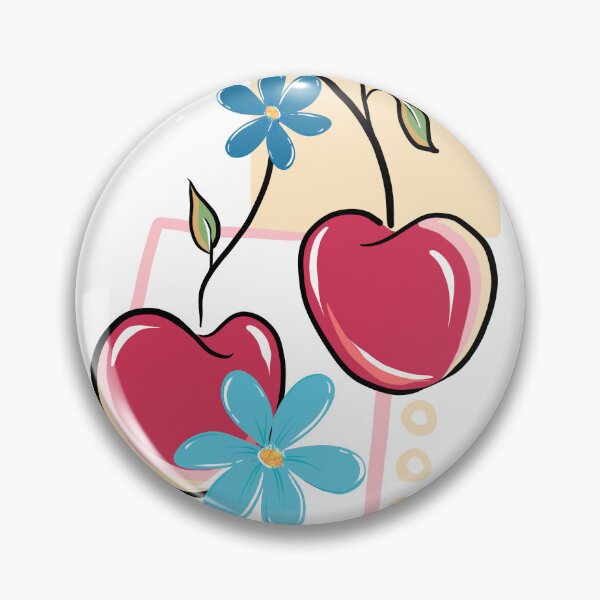 Item preview, Cute Vintage Cherries with Blue Flowers – Aesthetic Coquette Pattern designed and sold by Fiorart Studio .