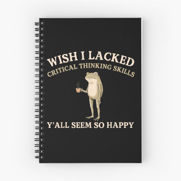 Item preview, Wish I Lacked Critical Thinking Skills Funny Coffee Frog Meme Quote designed and sold by StanaLuis.