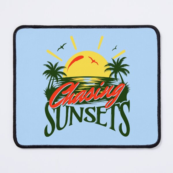 Item preview, Chasing Sunsets Exotic Green Palm Trees Jungle Island Sunset Design designed and sold by illeN-Art-World.