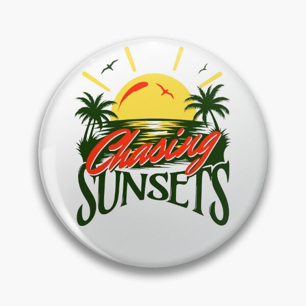 Item preview, Chasing Sunsets Exotic Green Palm Trees Jungle Island Sunset Design designed and sold by illeN-Art-World.
