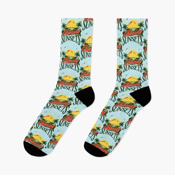 Item preview, Chasing Sunsets Exotic Green Palm Trees Jungle Island Sunset Design designed and sold by illeN-Art-World.