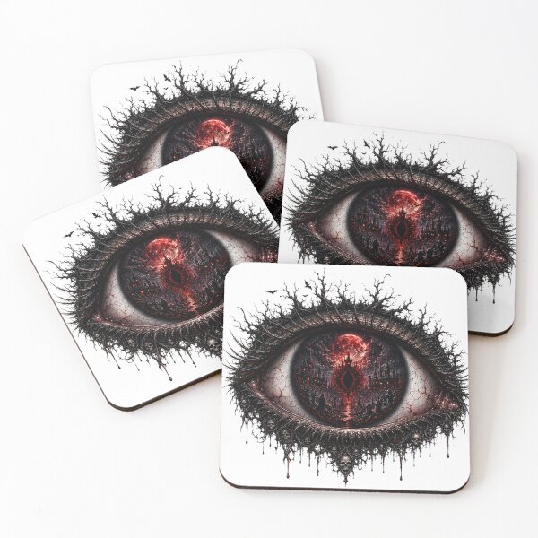 Item preview, Gothic Horror Eye – Dark Fantasy Eye with Haunted Castle, Skull and Blood Moon designed and sold by Limitless expressions - wear your mindset .