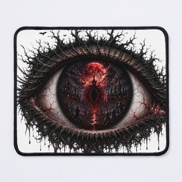 Item preview, Gothic Horror Eye – Dark Fantasy Eye with Haunted Castle, Skull and Blood Moon designed and sold by Limitless expressions - wear your mindset .