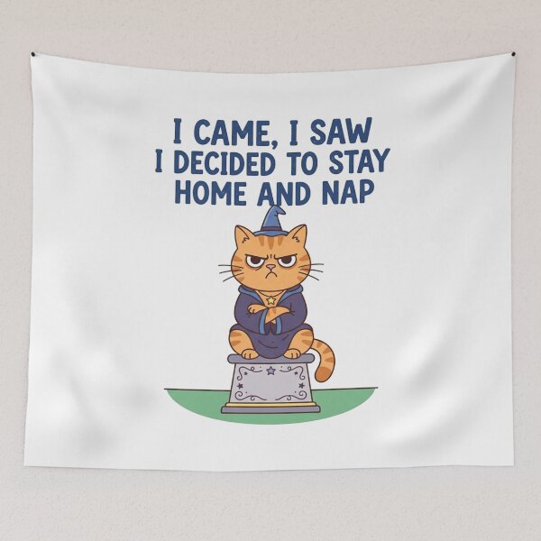 Item preview, Funny Grumpy Wizard Cat Stay Home Nap designed and sold by Owcomm.