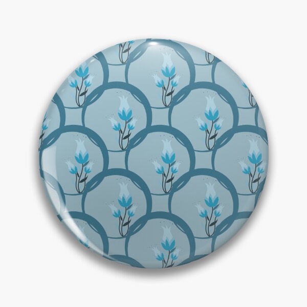 Item preview, Blue flower and circle seamless pattern designed and sold by PowerAntShop.