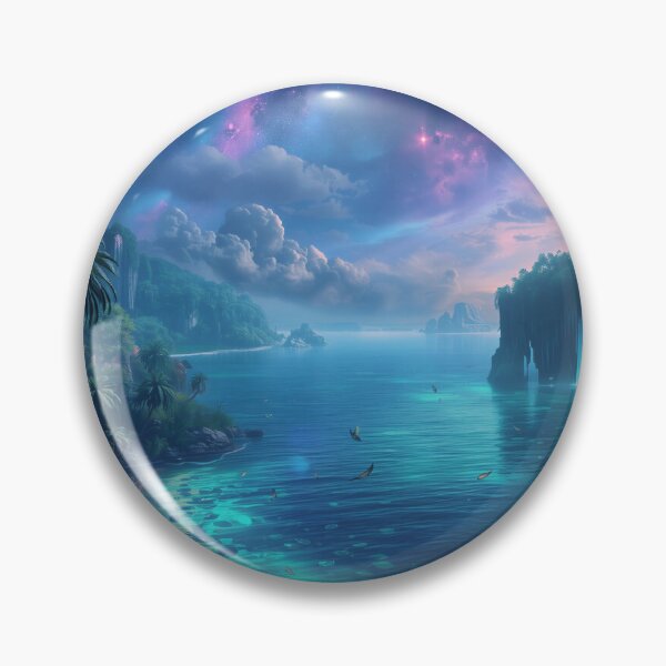 Item preview, Galactic Jungle Ocean Alien Landscape designed and sold by Luminous Wilds.
