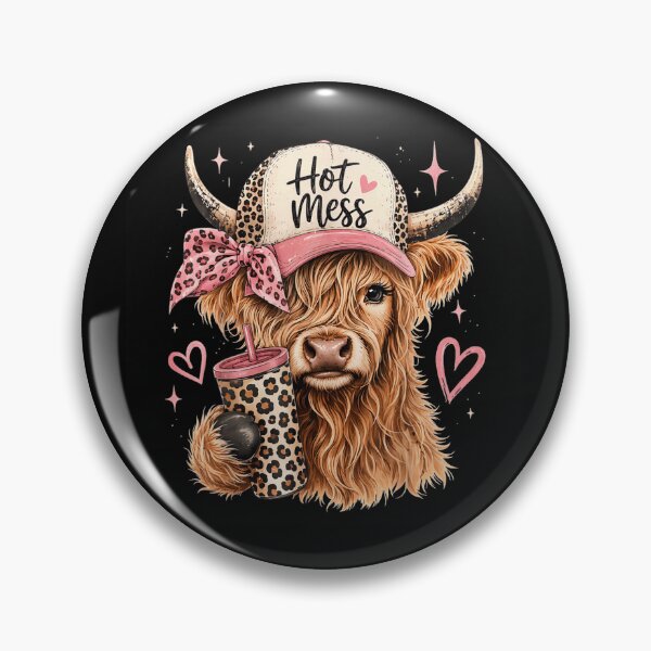 Item preview, Hot Mess Highland Cow Cute Pink Western Coquette Country Girl Style designed and sold by StanaLuis.