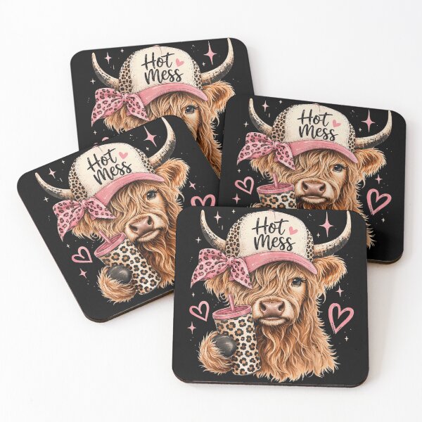 Item preview, Hot Mess Highland Cow Cute Pink Western Coquette Country Girl Style designed and sold by StanaLuis.