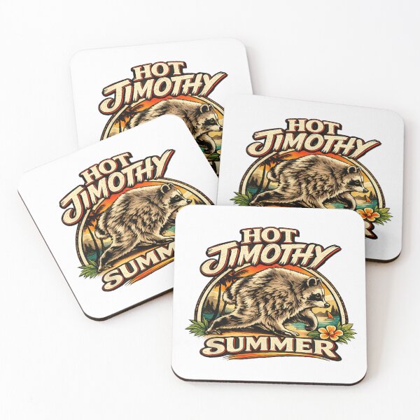 Item preview, Hot Jimothy Summer Funny Raccoon Beach Vacation Vintage Sunset Coastal designed and sold by StanaLuis.