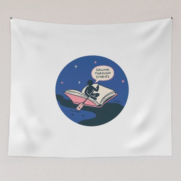 Item preview, Sailing Through Stories Book Lover Sticker designed and sold by Timegraf.