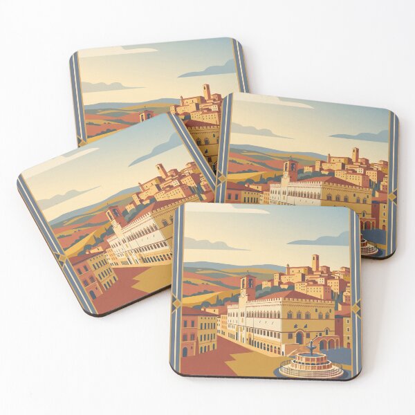 Item preview, Perugia Italy Vintage Travel Poster designed and sold by Bomax121.