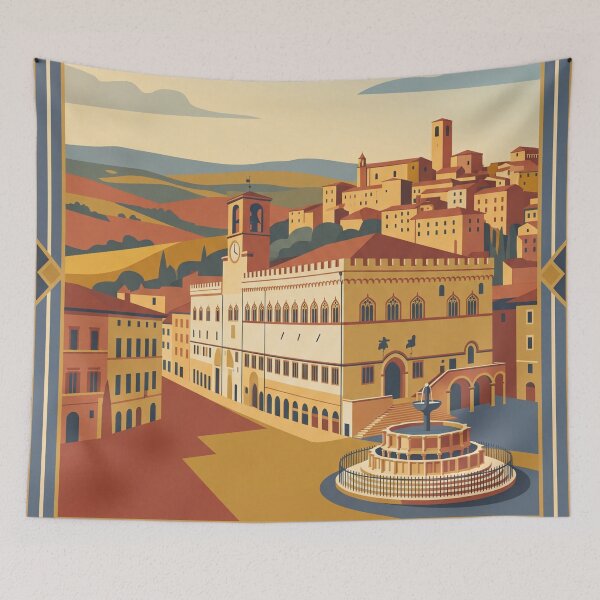 Item preview, Perugia Italy Vintage Travel Poster designed and sold by Bomax121.