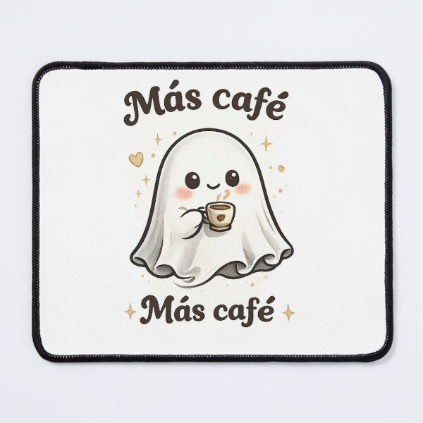 Item preview, Más Café Cute Ghost | Funny Spanish Coffee Lover Halloween Design designed and sold by BlackBoneArt.