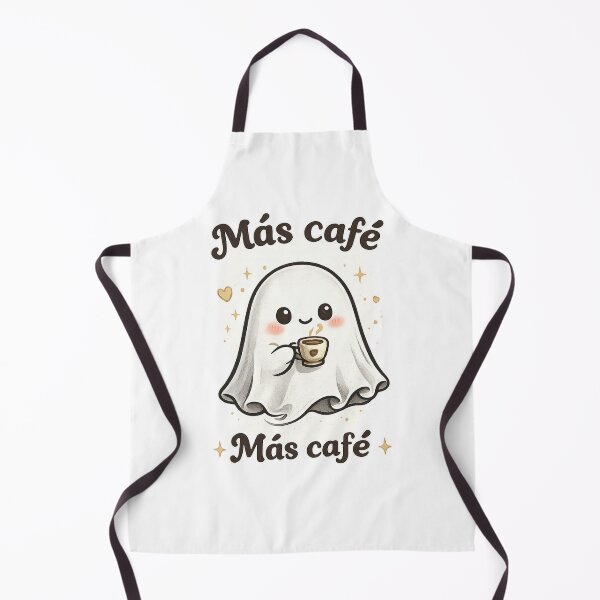 Item preview, Más Café Cute Ghost | Funny Spanish Coffee Lover Halloween Design designed and sold by BlackBoneArt.