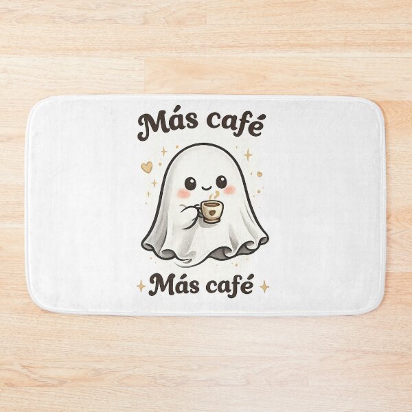 Item preview, Más Café Cute Ghost | Funny Spanish Coffee Lover Halloween Design designed and sold by BlackBoneArt.