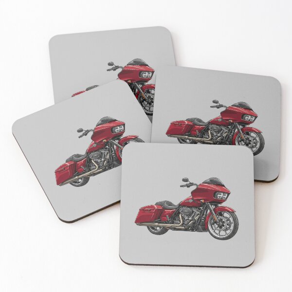 Artikelvorschau, Illustration einer roten Harley Davidson Road Glide Special Bagger entworfen und verkauft von Motorline44.