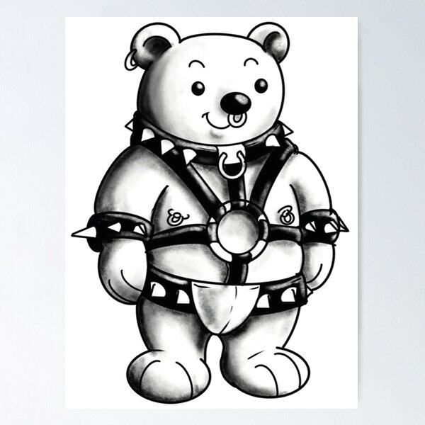 Item preview, Bear Brotherhood LGBT Pride: Vintage Paw Print Silhouette and Bear Cave Community Quotes Fan Art Poster designed and sold by benja-08.