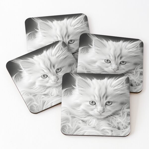 Item preview, Gentle Gaze of a White Kitten designed and sold by djovan.