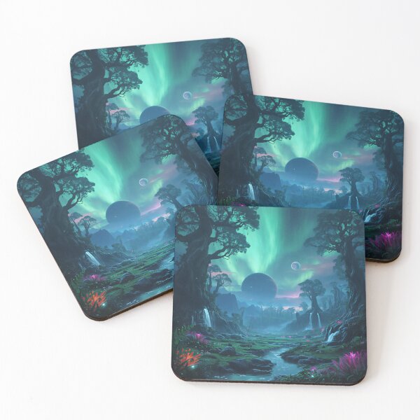 Item preview, Eternal Aurora Tree Cathedral Alien Landscape designed and sold by Luminous Wilds.