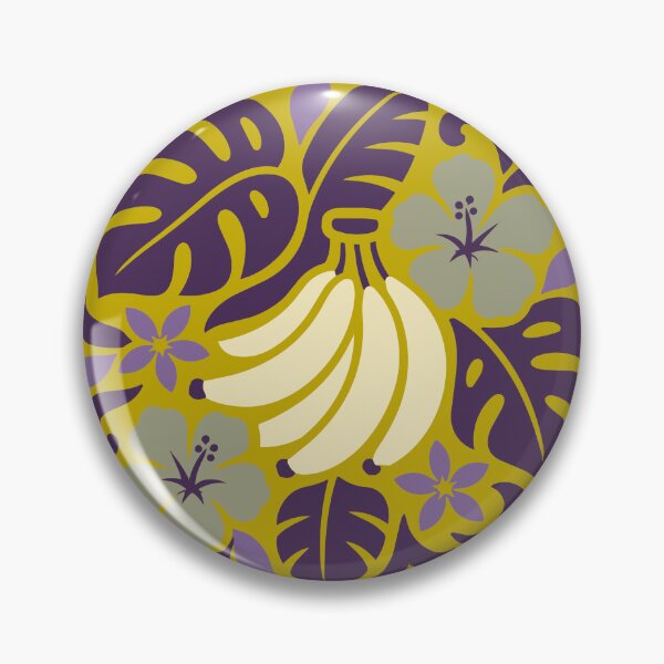 Item preview, Polynesian Banana Tifaifai – Mustard & Purple Retro Tropical designed and sold by Tahitifaifai.