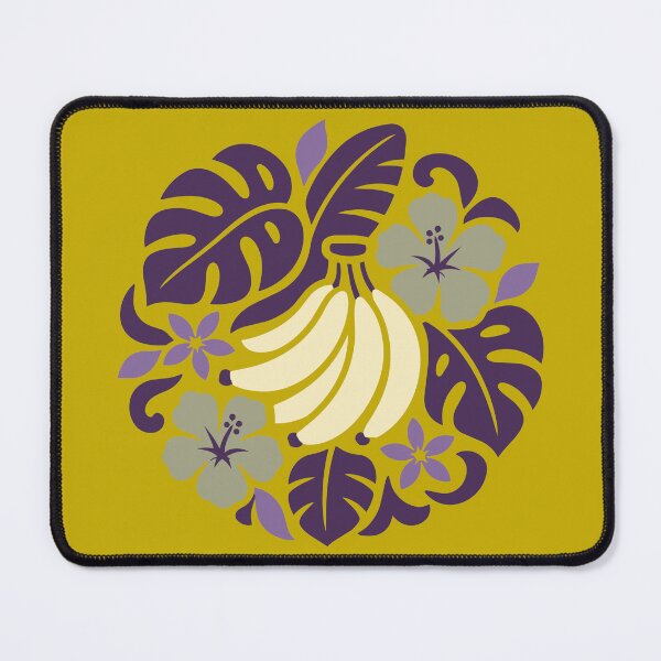 Item preview, Polynesian Banana Tifaifai – Mustard & Purple Retro Tropical designed and sold by Tahitifaifai.