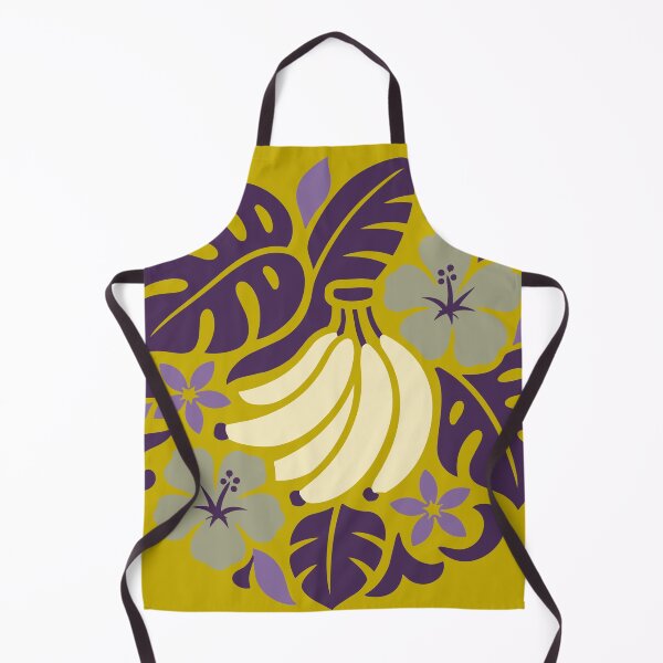 Item preview, Polynesian Banana Tifaifai – Mustard & Purple Retro Tropical designed and sold by Tahitifaifai.