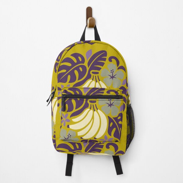Item preview, Polynesian Banana Tifaifai – Mustard & Purple Retro Tropical designed and sold by Tahitifaifai.