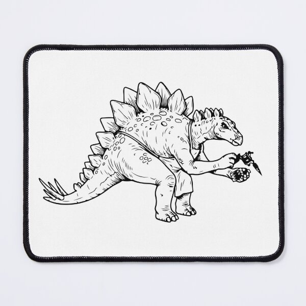 Item preview, Stegosaurus Tattoo Artist Line Art Drawing designed and sold by babybirby.