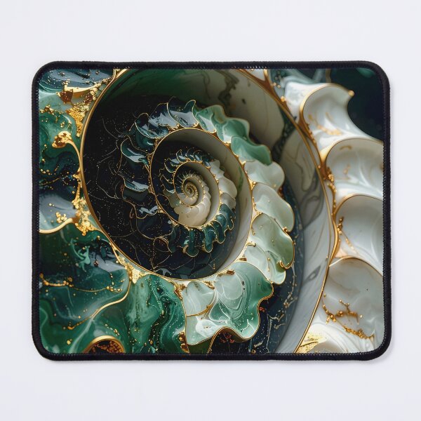Item preview, Intricate Spiral Cascade in Green and White designed and sold by Vicky Brago-Mitchell®.