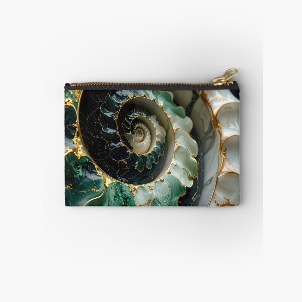 Item preview, Intricate Spiral Cascade in Green and White designed and sold by Vicky Brago-Mitchell®.