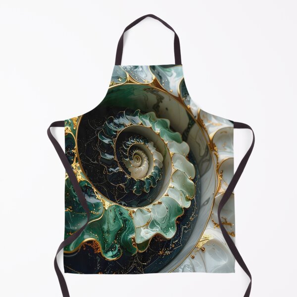 Item preview, Intricate Spiral Cascade in Green and White designed and sold by Vicky Brago-Mitchell®.