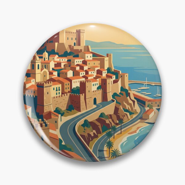Item preview, Cagliari Italy Vintage Travel Poster designed and sold by Bomax121.