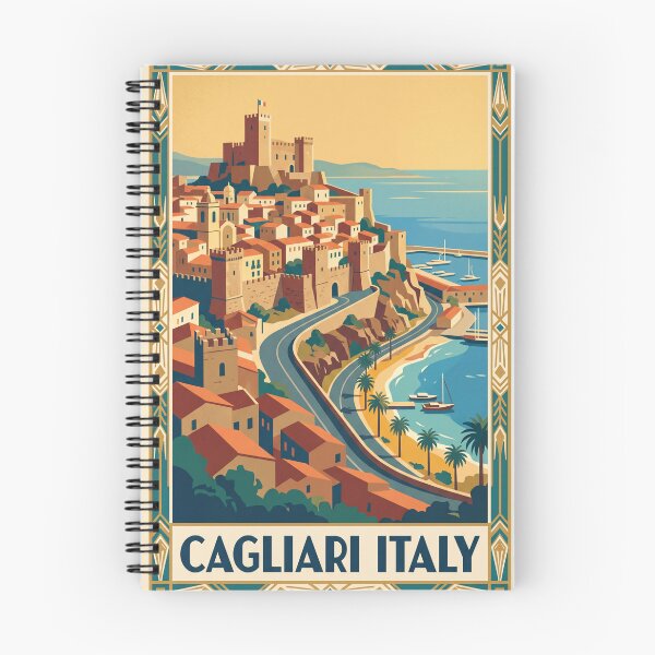 Item preview, Cagliari Italy Vintage Travel Poster designed and sold by Bomax121.