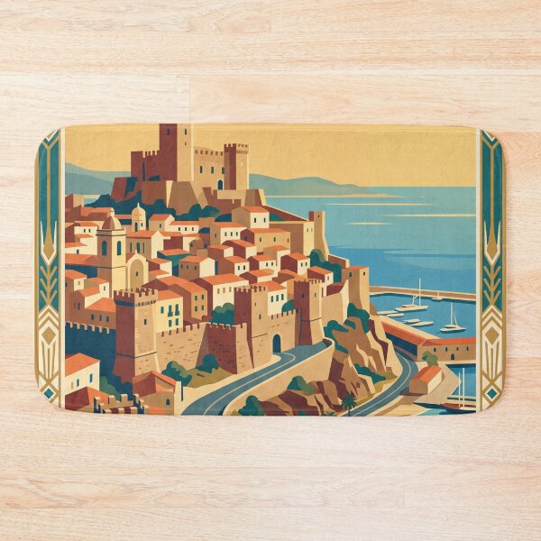 Item preview, Cagliari Italy Vintage Travel Poster designed and sold by Bomax121.
