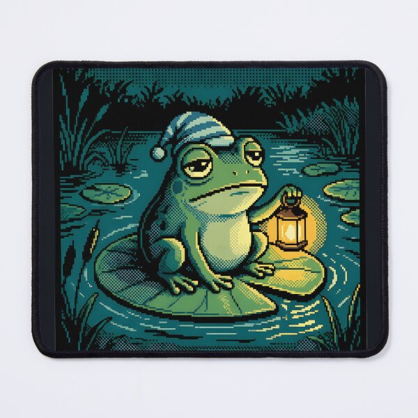 Item preview, I'm Just Here For The Vibes - Sleepy Frog Pixel Art designed and sold by Arobinoz.
