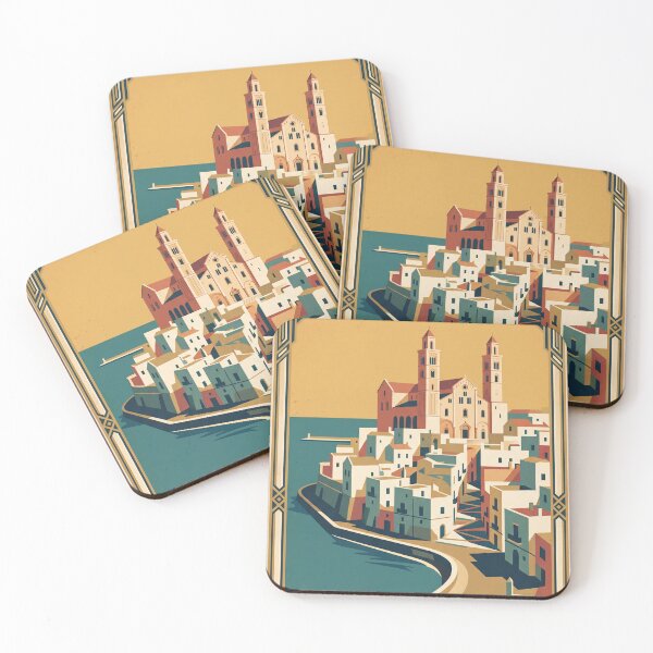 Item preview, Bari Italy Vintage Travel Poster designed and sold by Bomax121.