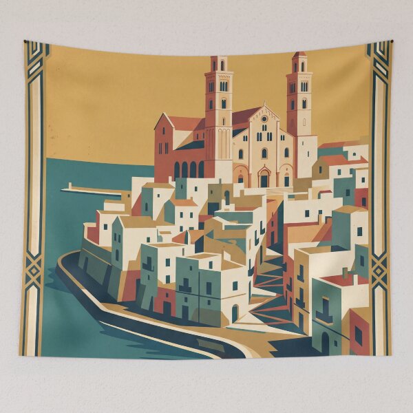 Item preview, Bari Italy Vintage Travel Poster designed and sold by Bomax121.