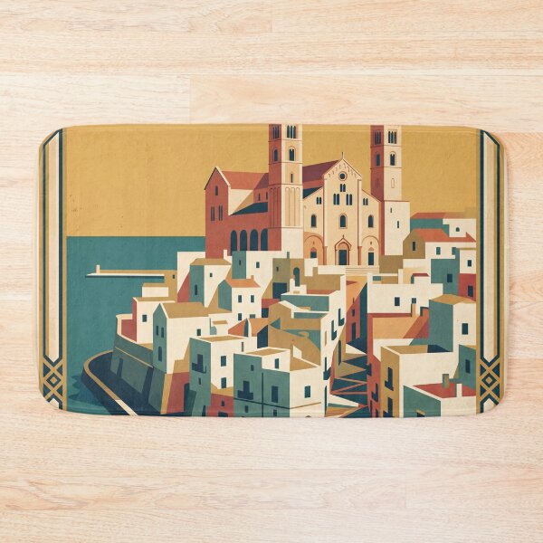 Item preview, Bari Italy Vintage Travel Poster designed and sold by Bomax121.