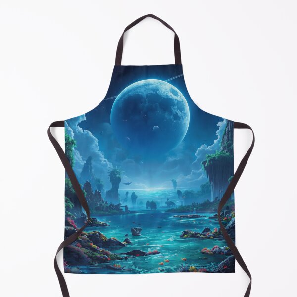 Item preview, Sapphire Moon Ocean Alien Fantasy Landscape designed and sold by Luminous Wilds.