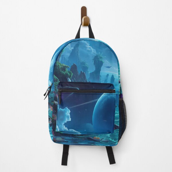 Item preview, Sapphire Moon Ocean Alien Fantasy Landscape designed and sold by Luminous Wilds.