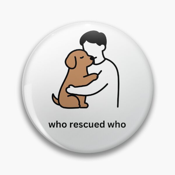 Item preview, Who Rescued Who - Man Hugging Dog designed and sold by MaddyDesignsCo.