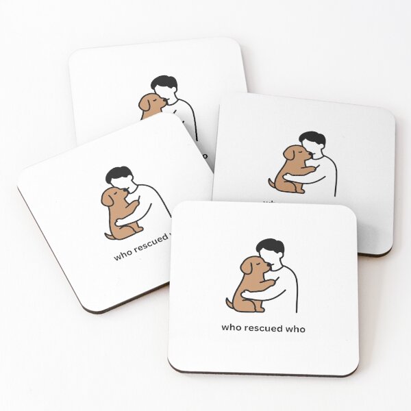 Item preview, Who Rescued Who - Man Hugging Dog designed and sold by MaddyDesignsCo.