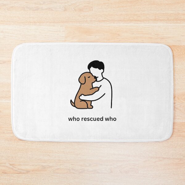 Item preview, Who Rescued Who - Man Hugging Dog designed and sold by MaddyDesignsCo.