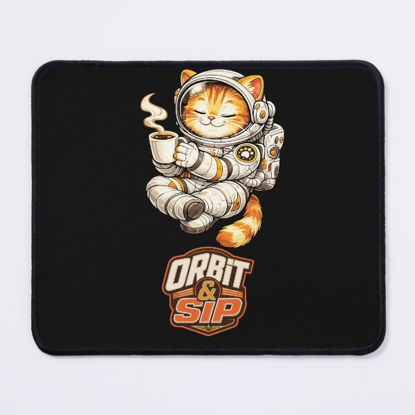 Item preview, Orbit & Sip | Cute Astronaut Cat Coffee Space Illustration designed and sold by Jaani-T.