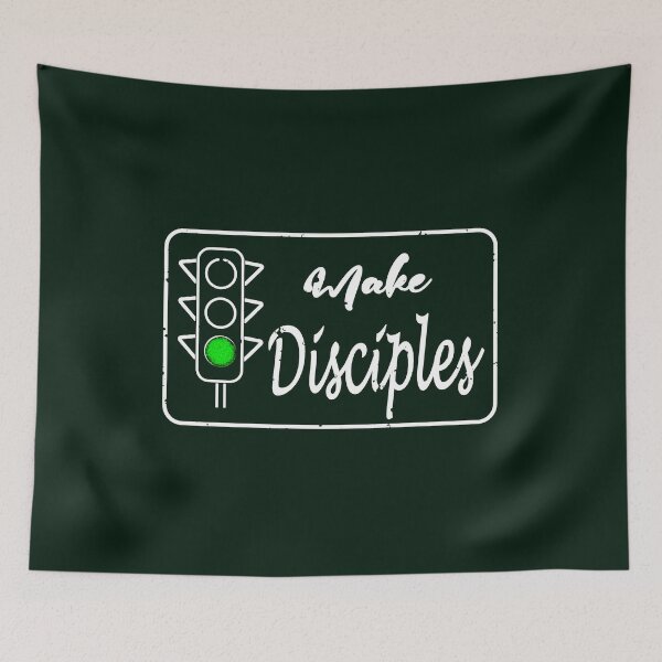 Item preview, Go And Make Disciples -  Matthew 28:19 inspired Traffic light design | Great Commission Christian Minimal Typography | White designed and sold by ZechJohnRB.