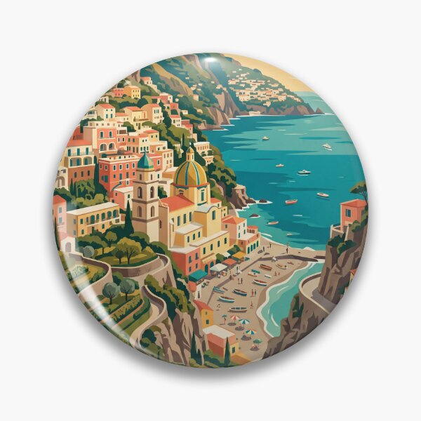 Item preview, Positano Italy Vintage Travel Poster designed and sold by Bomax121.