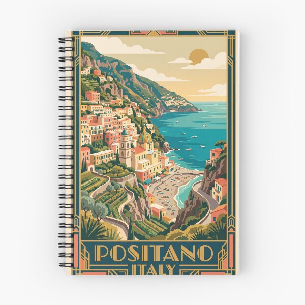 Item preview, Positano Italy Vintage Travel Poster designed and sold by Bomax121.