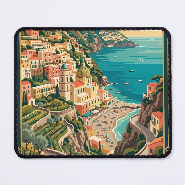 Item preview, Positano Italy Vintage Travel Poster designed and sold by Bomax121.
